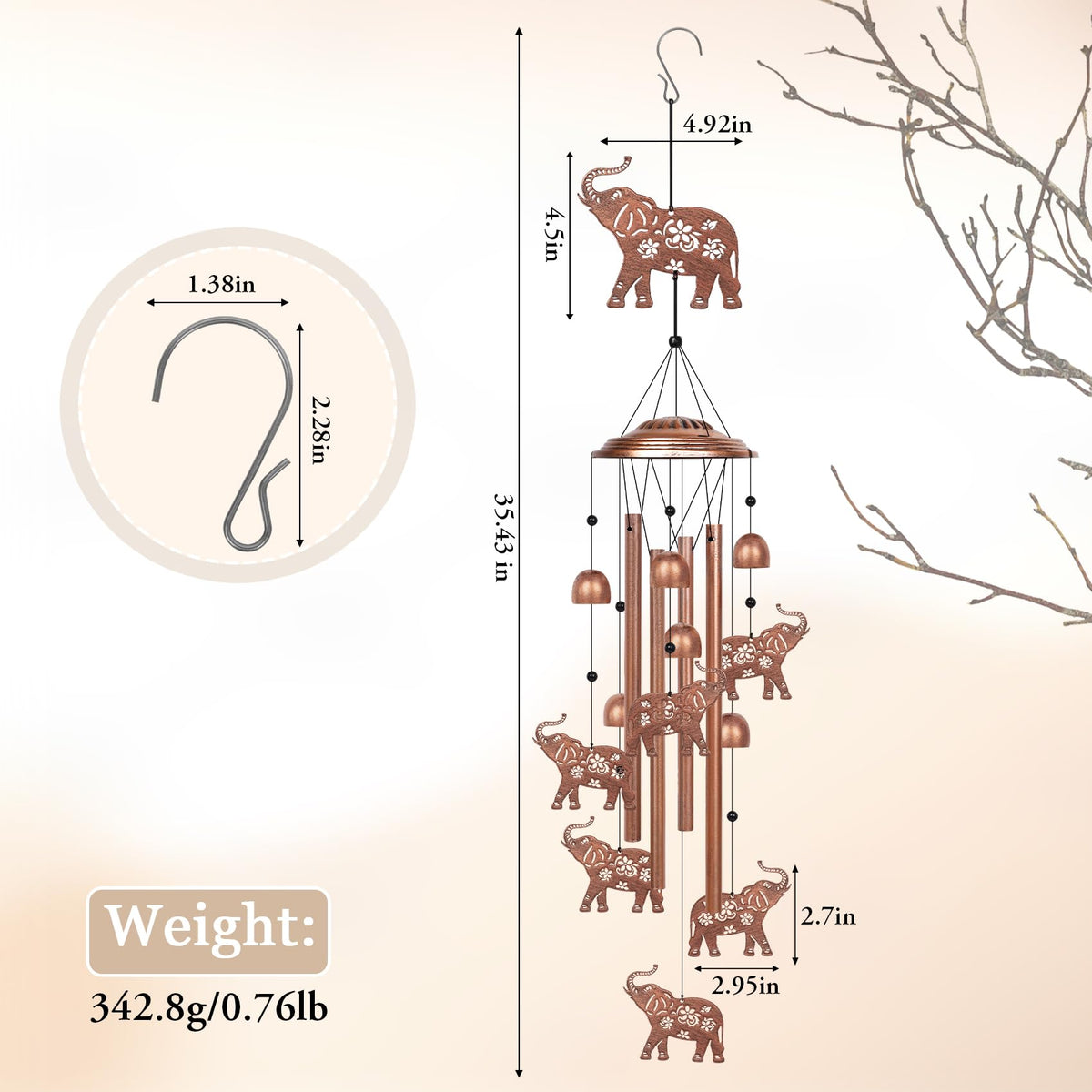 YHmall six-elephant design creates a playful garden motif.
