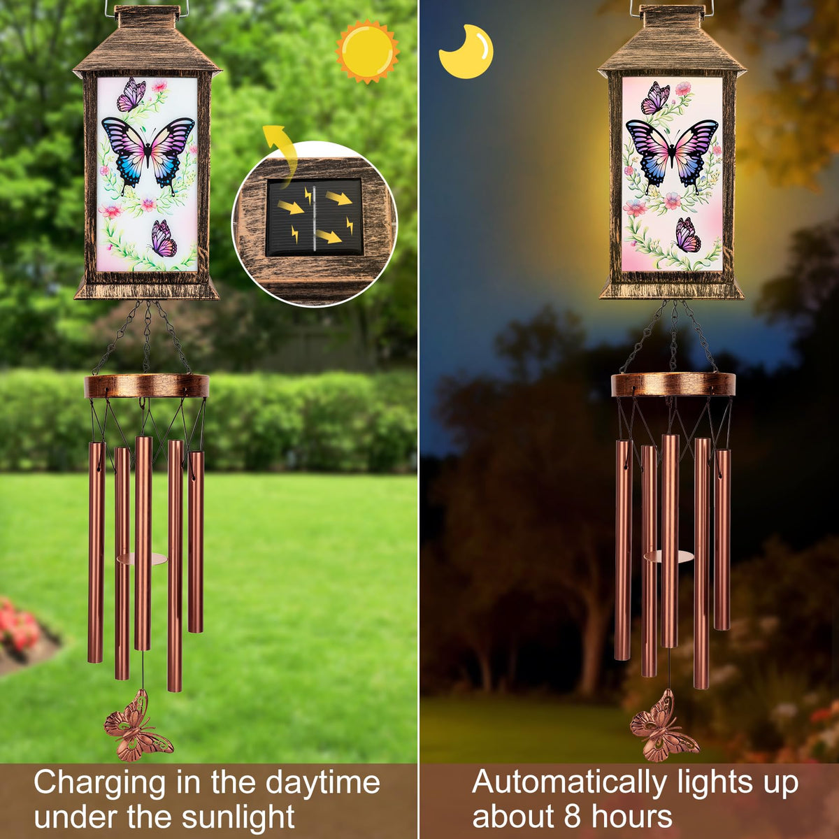 YHmall garden decor wind chimes add soft melody to porch and trees.
