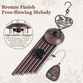 YHmall six-tube wind chime is durable and weather resistant