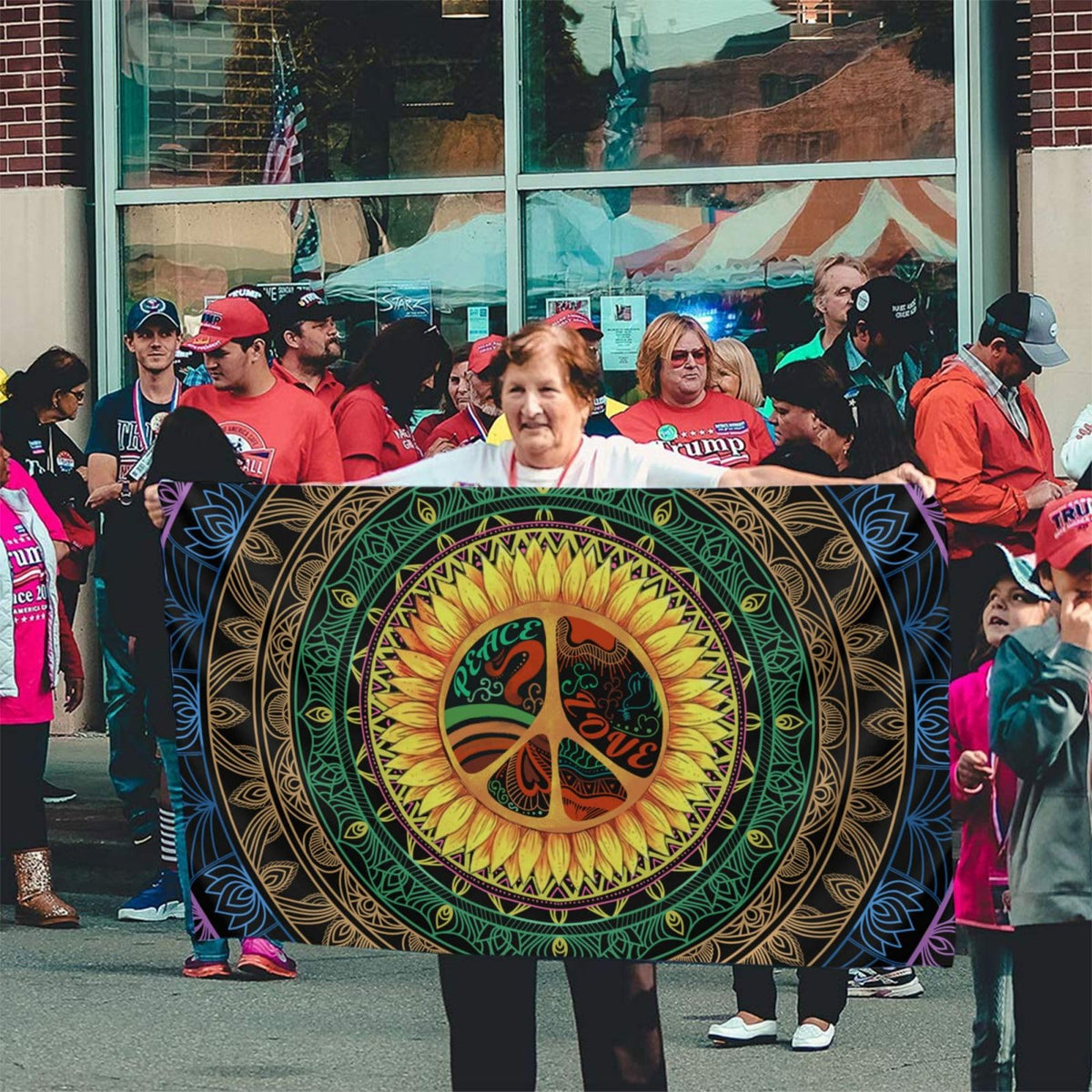 yhogxte Peace Flag single-sided print for bright display at entryways