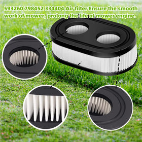 YHOPARTS 593260 compatibility label confirms broad mower fit