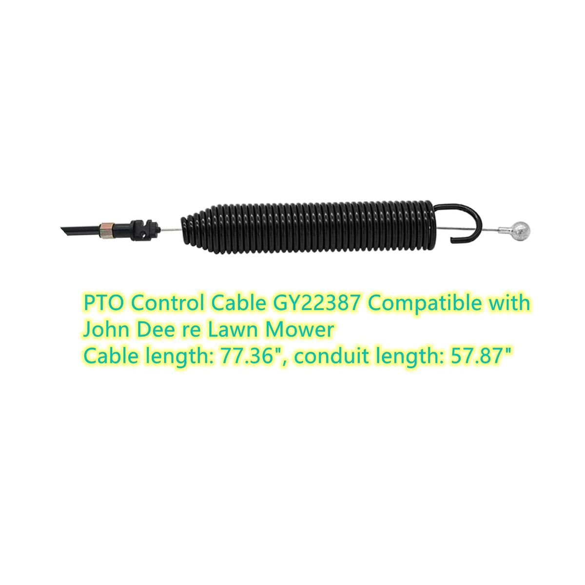 Yhoparts John Deere compatible PTO cable model overview demonstrates broad compatibility