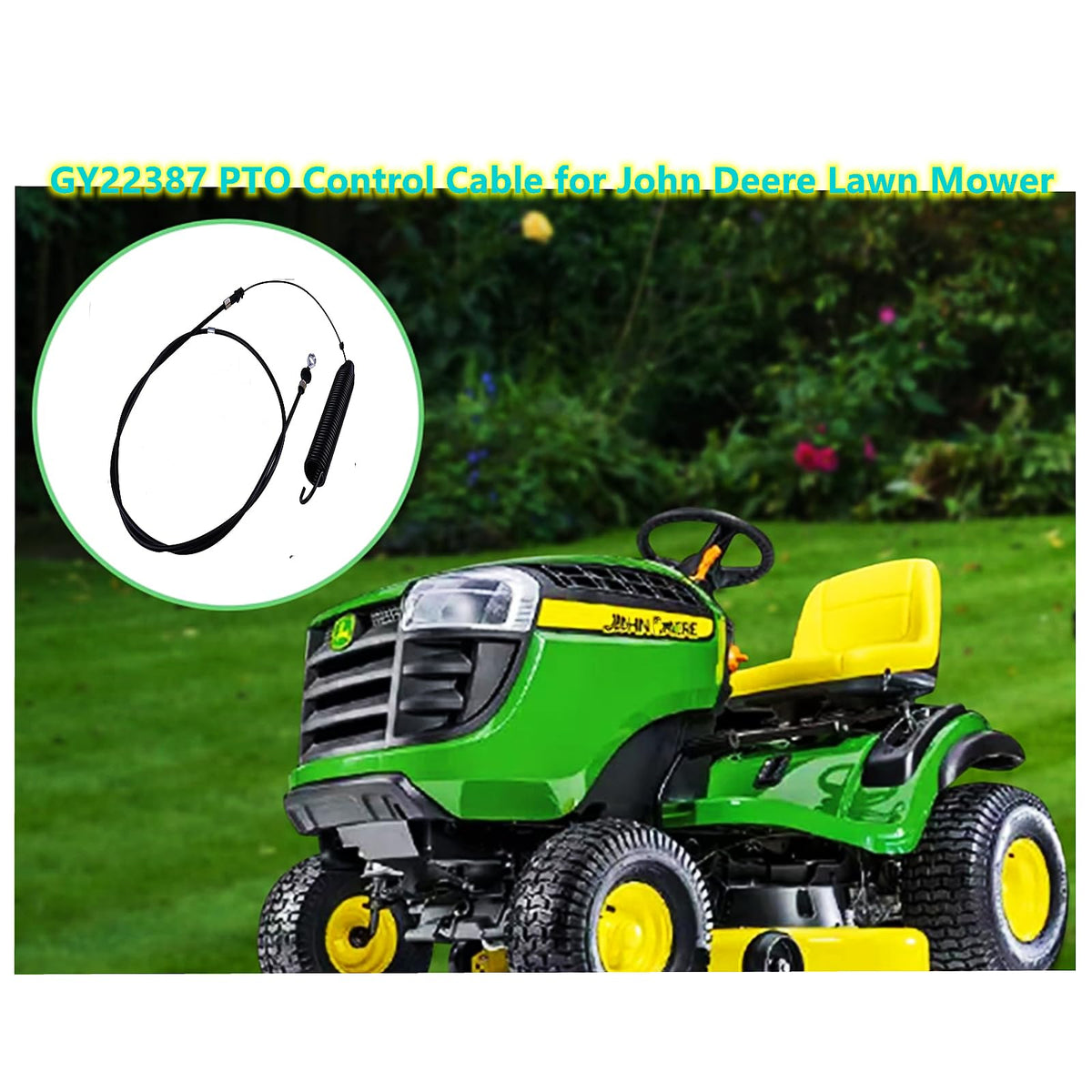 Yhoparts packaged PTO control cable with spring ready for quick install