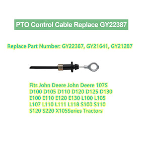 Yhoparts PTO control cable GY21641 closeup, robust components for field use