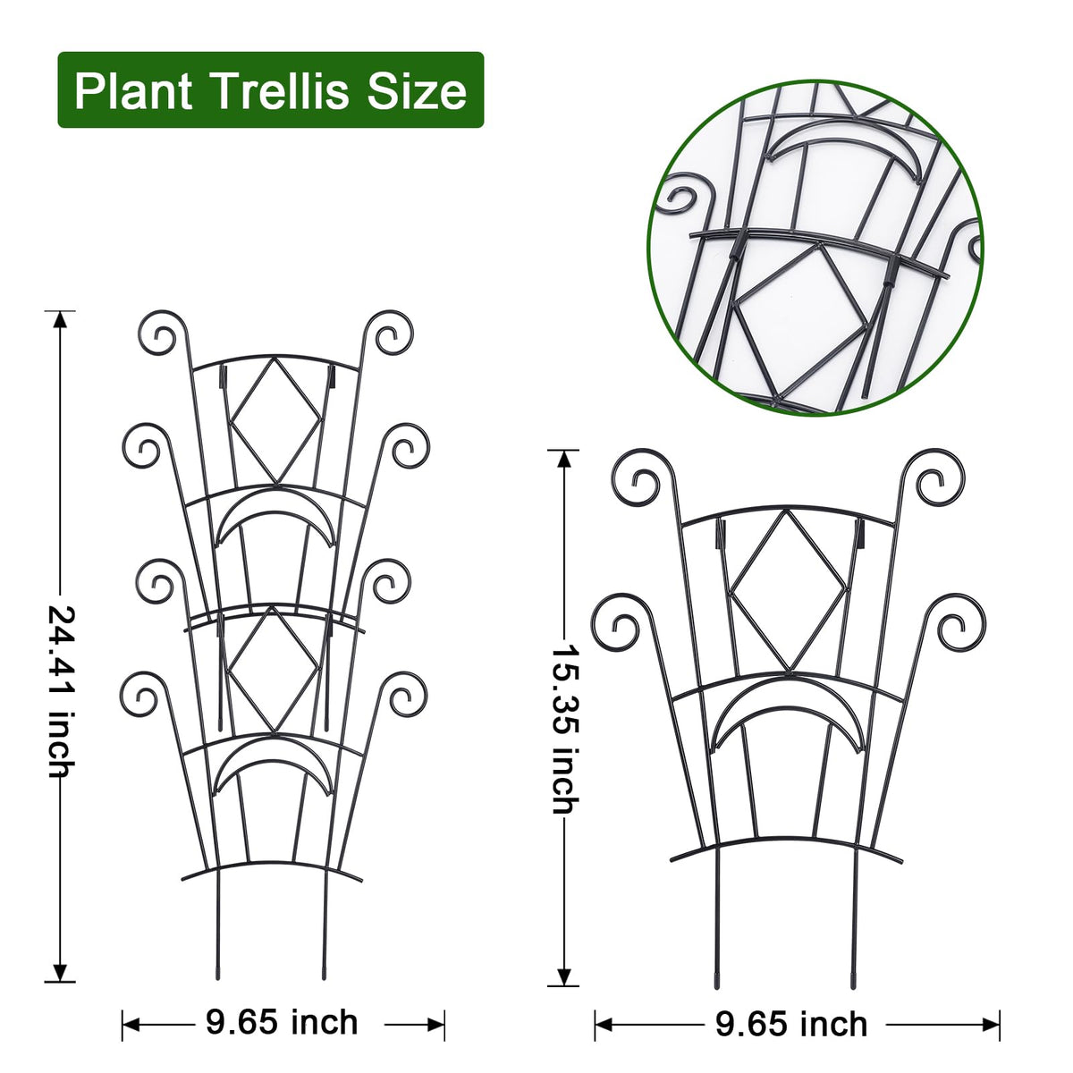 Yhtpouqe rustproof metal trellis designed for climbing plants in garden or balcony