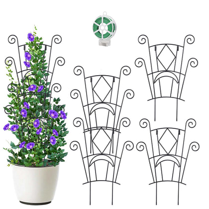 Yhtpouqe stackable metal plant trellis 4-pack supporting climbing plants indoors or outdoors