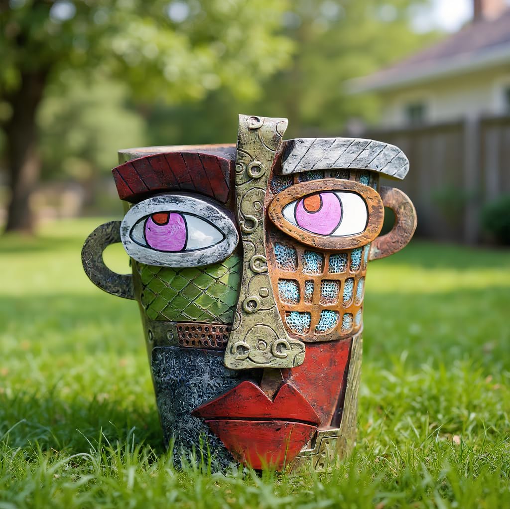 Yhupl indoor-outdoor decor pot features robust design for long-lasting display.