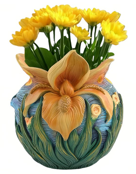 Yhupl Starry Night planter with abstract art design for chic living room decor