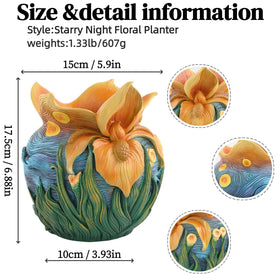 Yhupl Van Gogh-inspired texture vase adding depth to shelf display