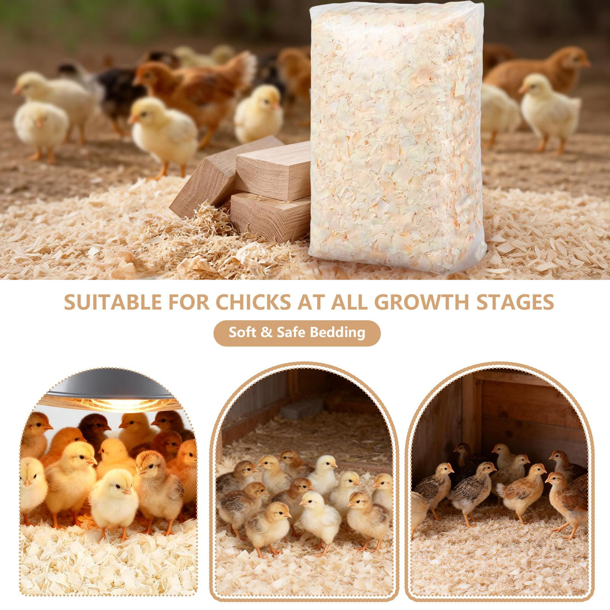 YIBOBO large uniform flakes stay in place during chick activity