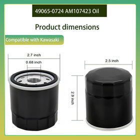 YIBOCO Kawasaki-compatible oil filter product shot, fits 16097-1069 and similar engines.