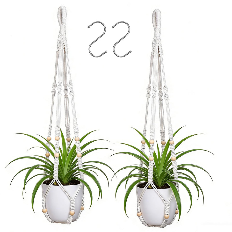YIBOT Macrame Plant Hanger for indoor and outdoor use with sturdy support