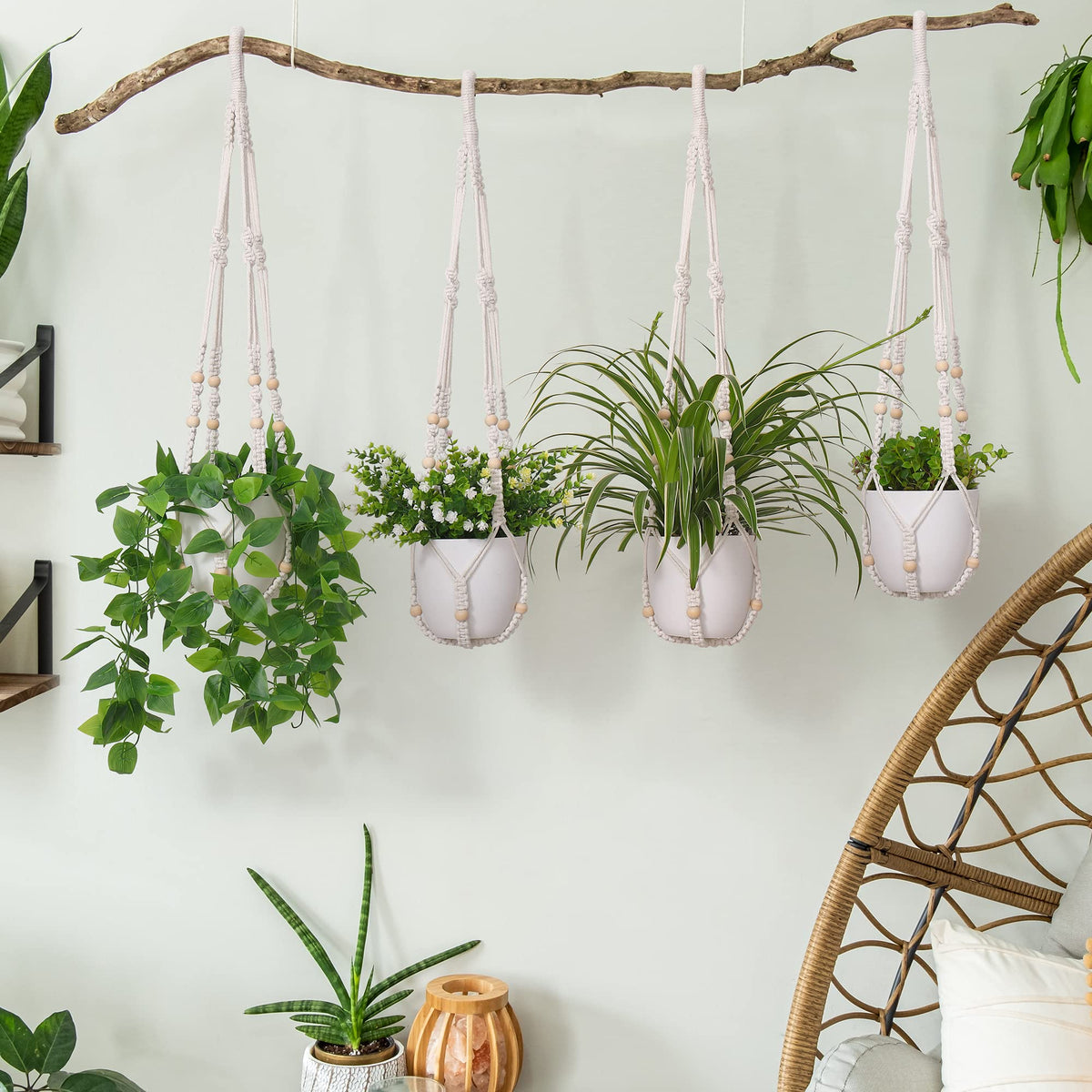 YIBOT Ivory macrame detail highlighting elegant decor