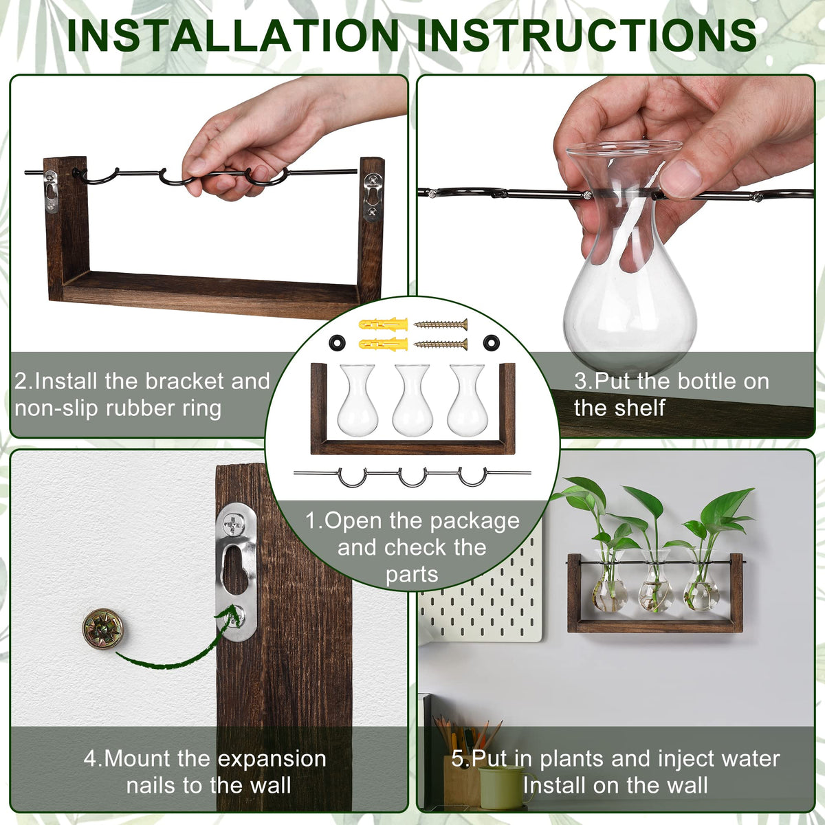 YIBOT wooden stand assembly showing easy setup for stylish spaces.