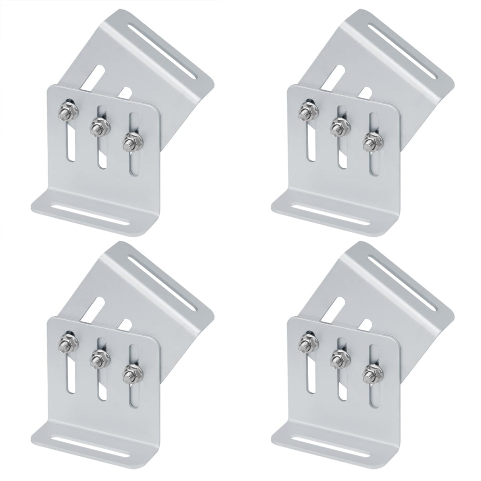 YIDU69Q tilt-mount brackets close-up showing corrosion-resistant 6063 aluminum for outdoor RV mounting