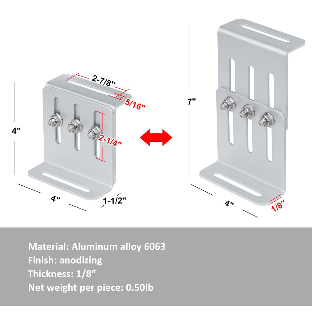 YIDU69Q solar-panel-mount set packaging highlighting included hardware for quick, secure mounting
