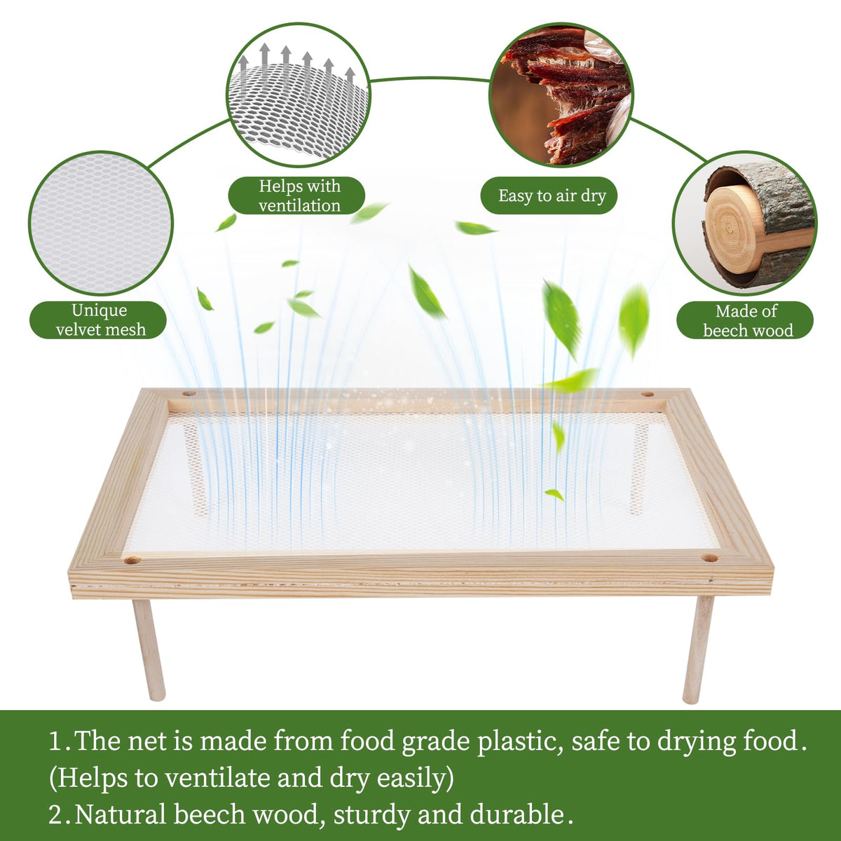 YiePhiot drying rack features a breathable mid-section to improve ingredient ventilation.
