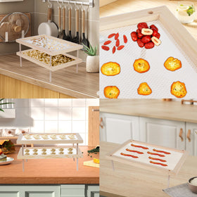 YiePhiot herb drying rack includes eight sticks for sturdy layer spacing.