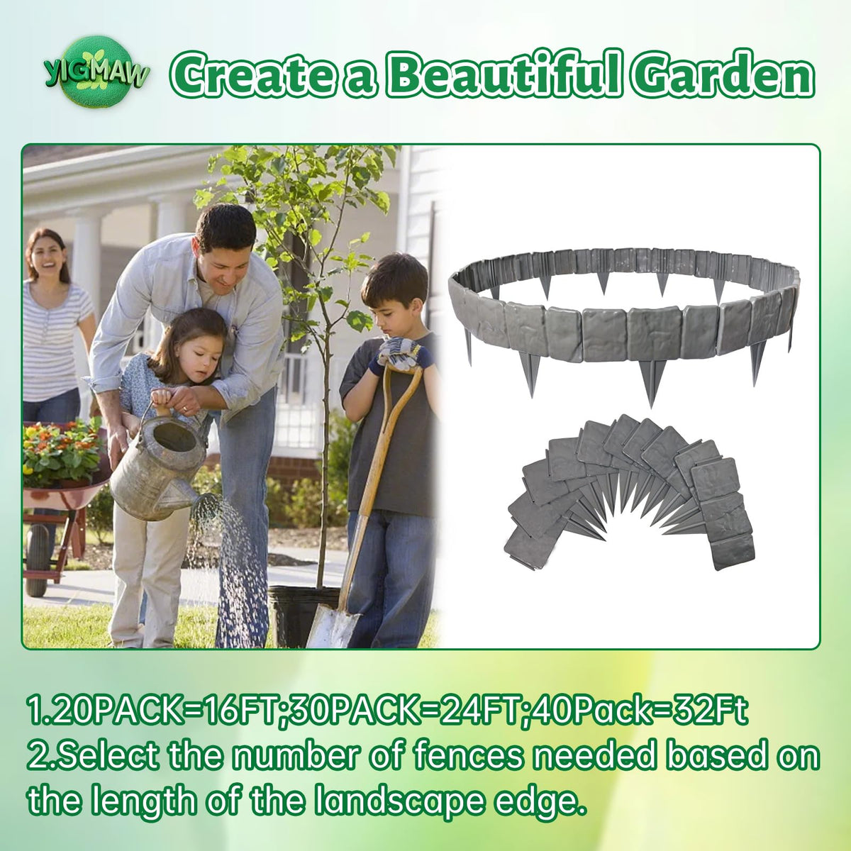 YIGMAW durable, weather-resistant edging for outdoor longevity and season after season use.
