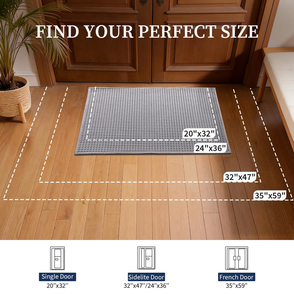 YIHOUSE entryway mat suitable for front and back doors