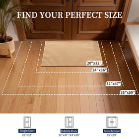 YIHOUSE khaki color front-door mat blends with home decor.
