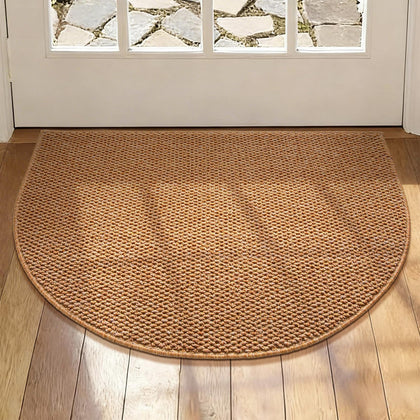 YIHOUSE Half Circle Rug 20x31 front door mat traps dirt and moisture at the threshold.