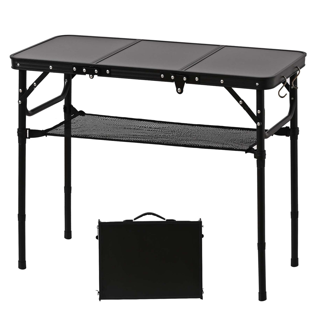 YihuiKo folding picnic table closed for compact carry and storage.