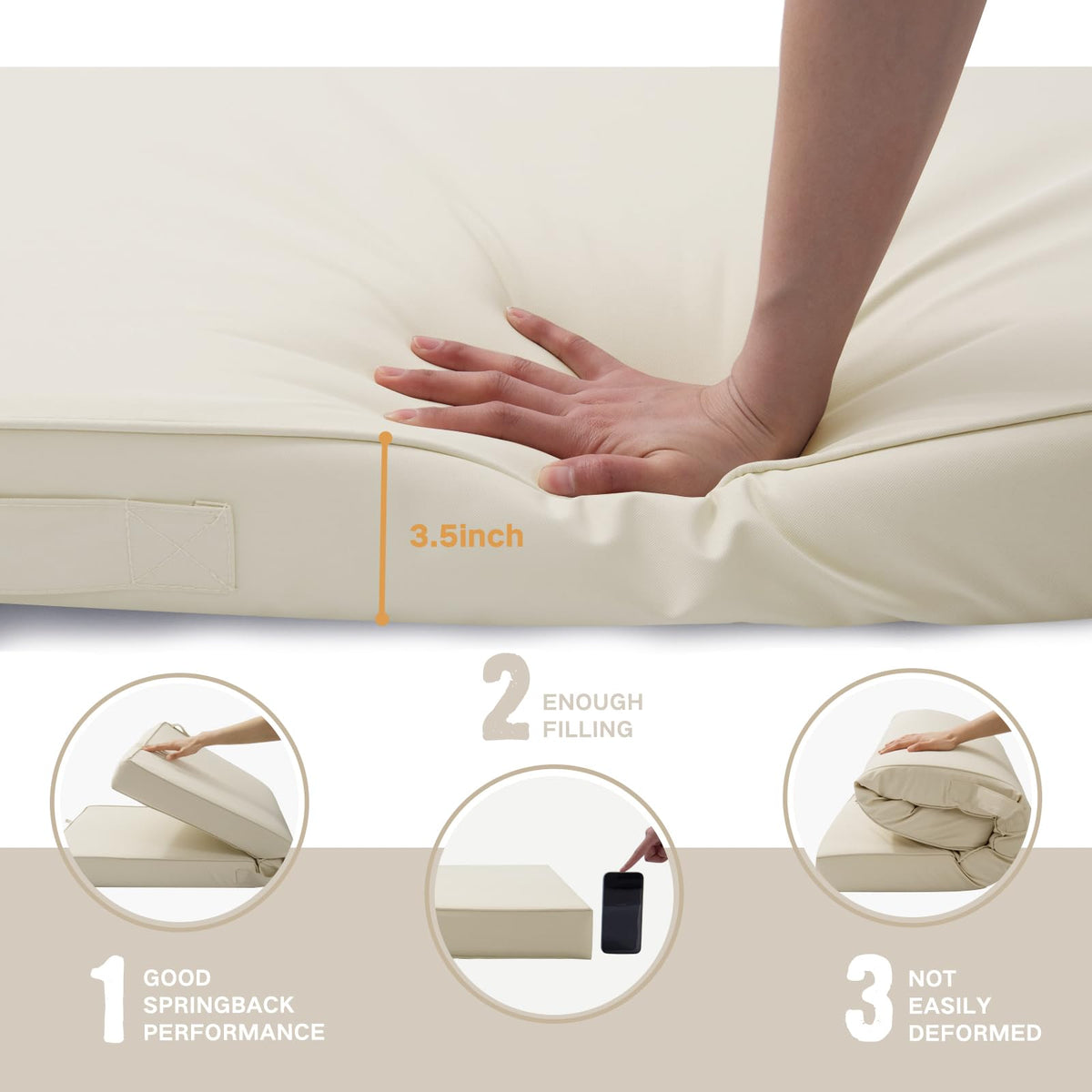 Cushion with handle and adjustable straps by YIJIAN HOME
