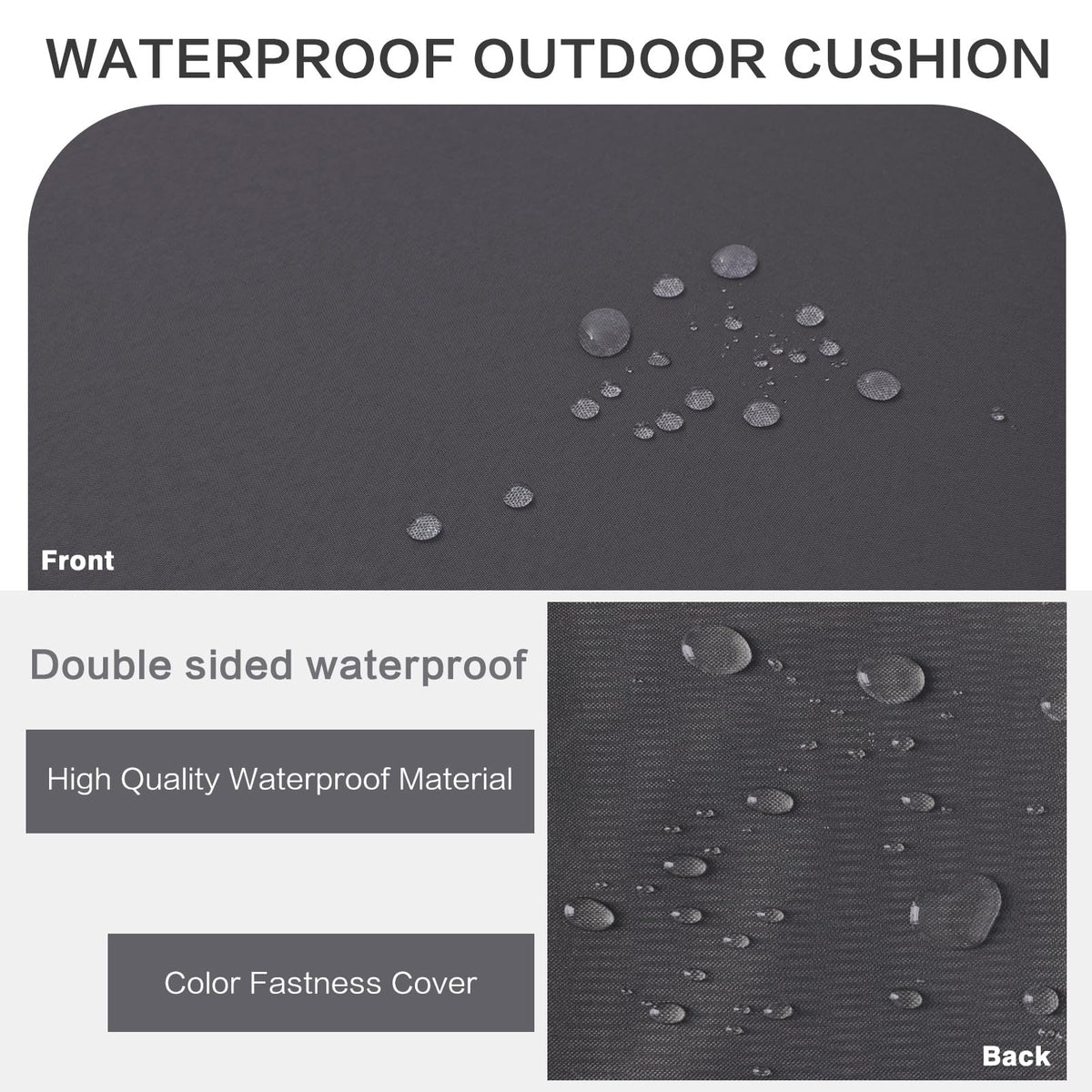 YIJIAN HOME waterproof fabric protects cushions in outdoor spaces.