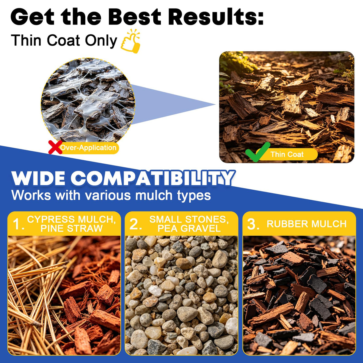 YiJiAre mulch glue works on many materials for versatility.