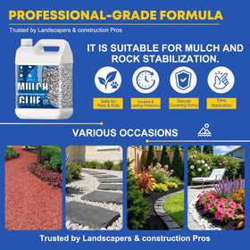 YiJiAre mulch glue bonds mulch and stones for durable outdoor beds.
