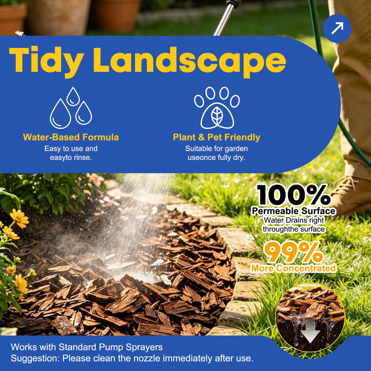 YiJiAre mulch glue provides long-lasting protection for decorative rock areas.