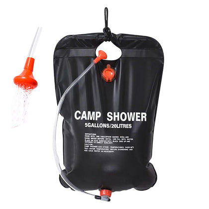 YIKANGHENG solar shower bag exterior in black for outdoor use