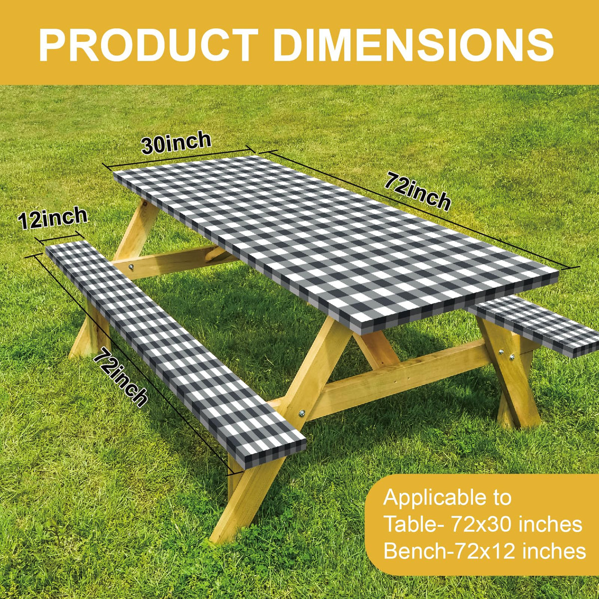 YILEGSYO bench cover 72x12 left fits seating area securely