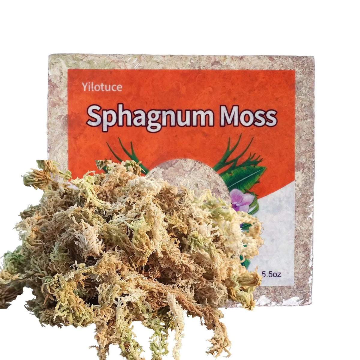 Yilotuce sphagnum moss dry compressed pack ready to soak for planting