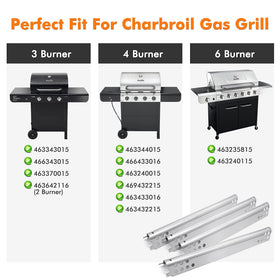 Yiming carryover tubes for Charbroil 463344015 adapt from 5 to 9 inches.