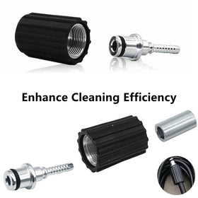 Yimluofa pressure washer hose end with secure attachment.