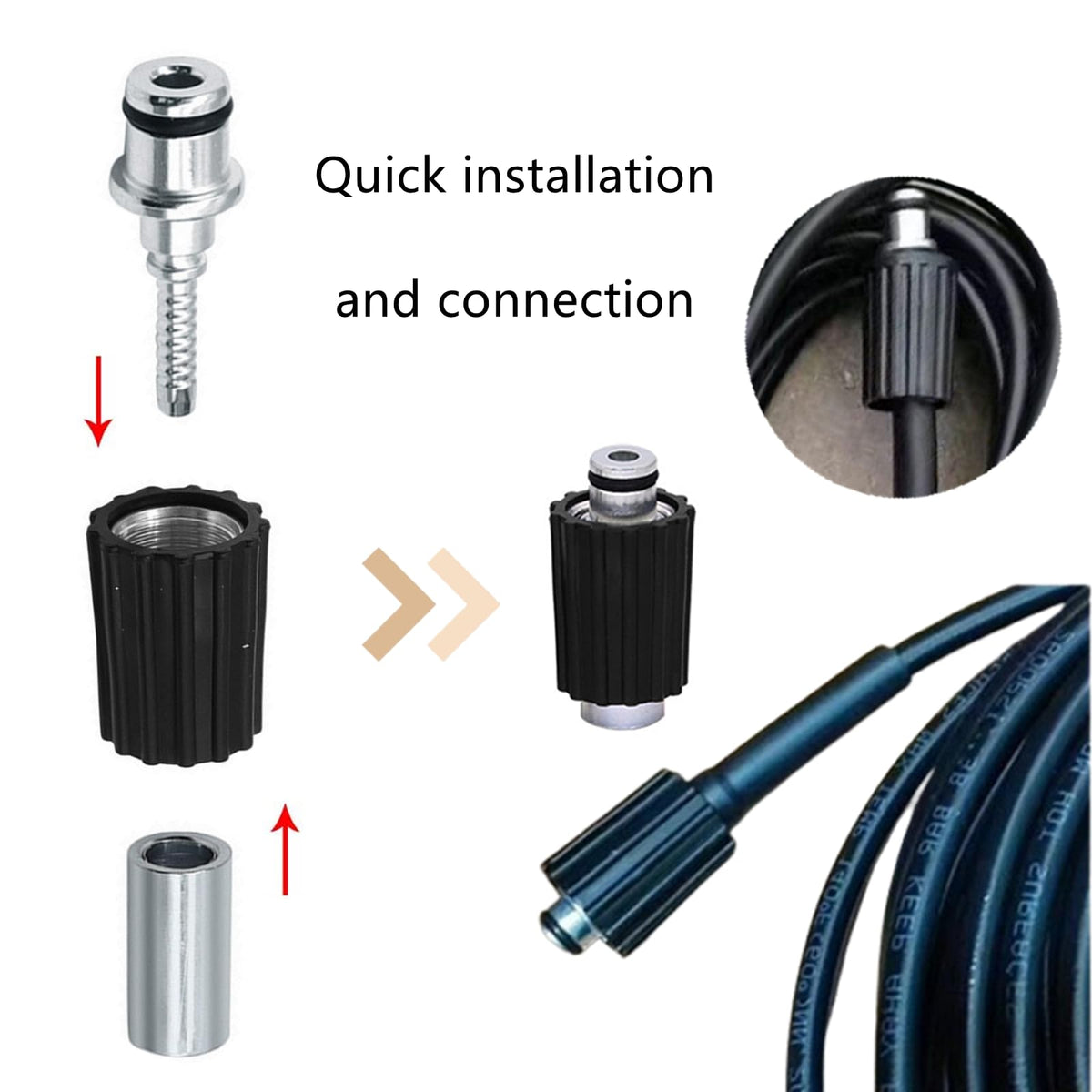 Rust-resistant Yimluofa hose connector ready for tough cleaning tasks.