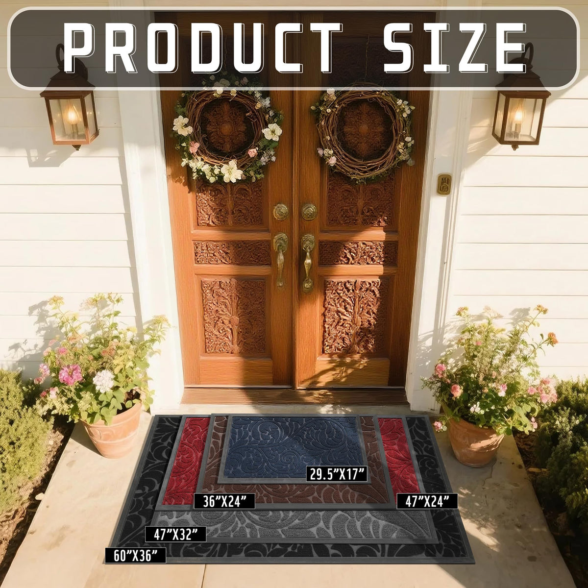 Yimobra door mat closeup weave texture shows durable polyester surface