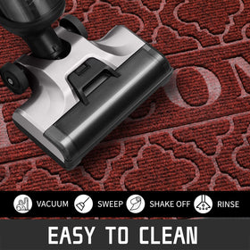 Yimobra door mat is easy to clean with broom or power washer