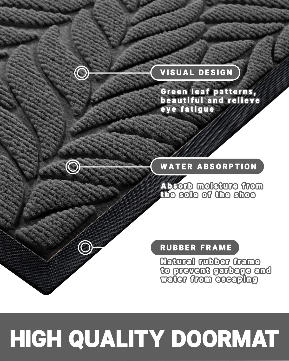 Yimobra durable mat withstands sun, rain, and snow for outdoor use.