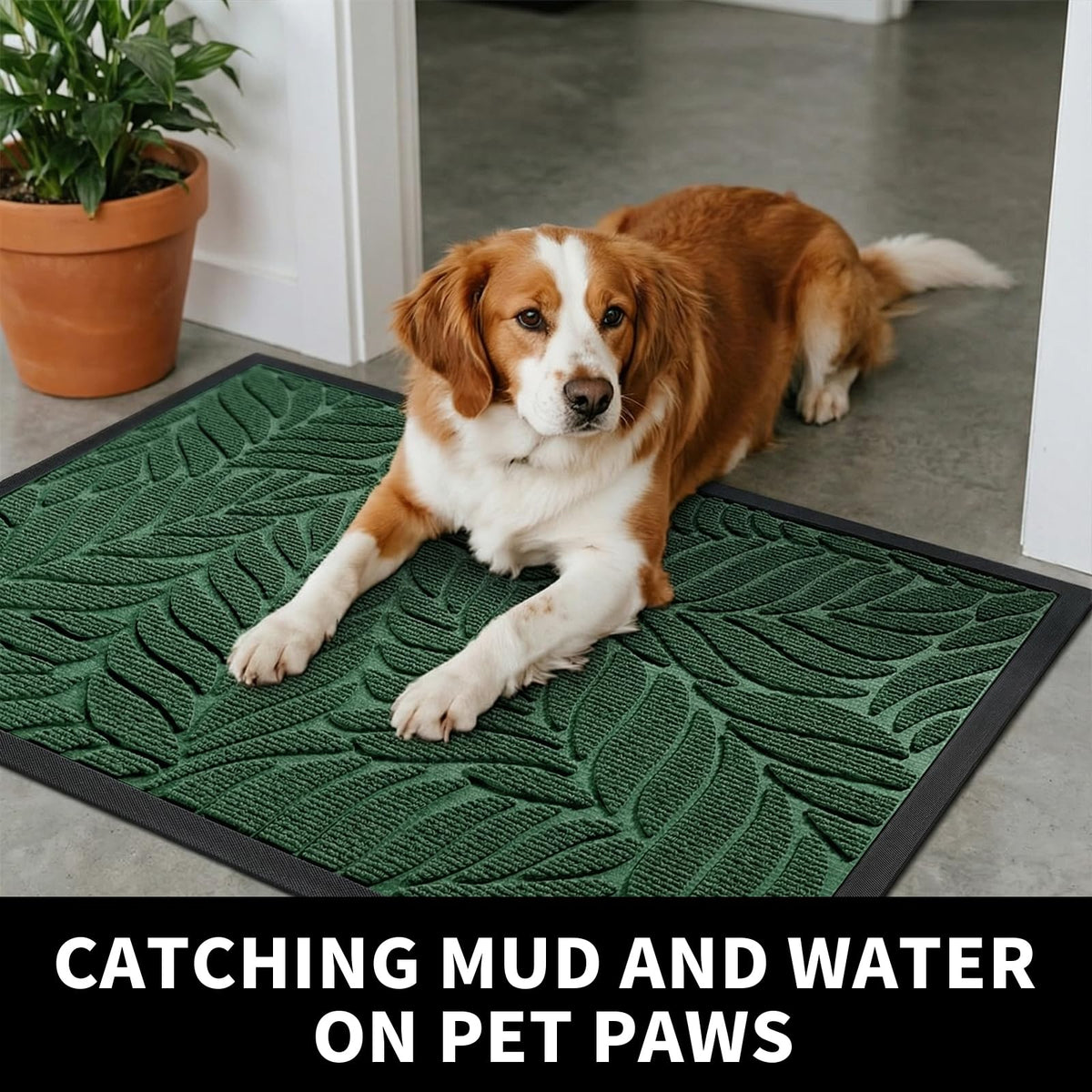 Yimobra hot-melt design door mat demonstrating durability against weather and wear.