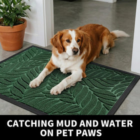 Yimobra hot-melt design door mat demonstrating durability against weather and wear.