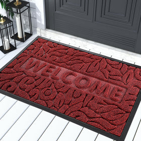 Yimobra large welcome mat front door with textured surface traps dirt