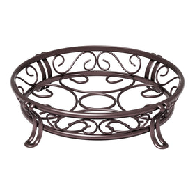 Yimobra metal plant stand in bronze brown for versatile indoor or outdoor display.