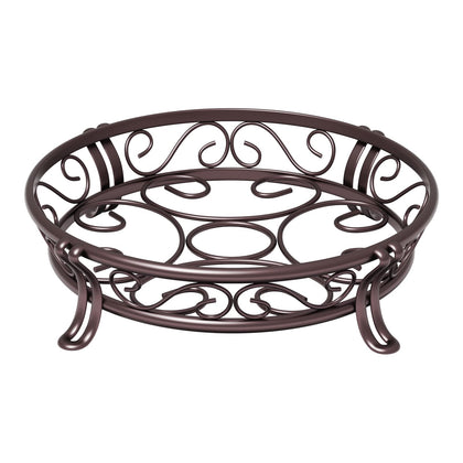 Yimobra metal plant stand in bronze brown for versatile indoor or outdoor display.