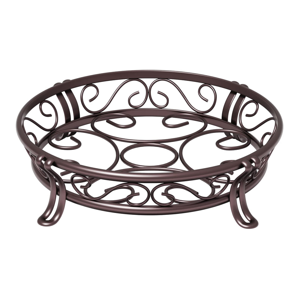 Yimobra metal plant stand in bronze brown for versatile indoor or outdoor display.
