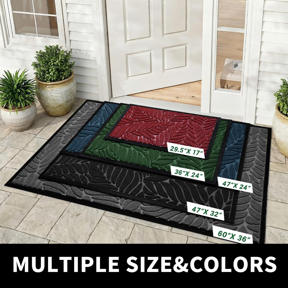 Yimobra non-slip backing door mat gripping a smooth floor to prevent slipping.
