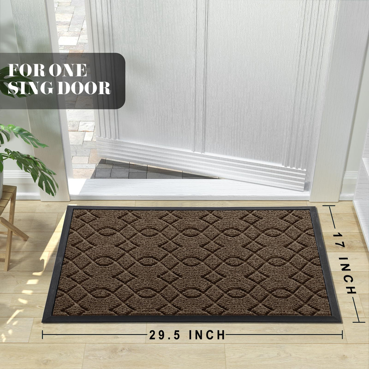 Yimobra doormat with non-slip backing stays in place and protects floors