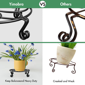 Yimobra rustproof coating protects the iron stand in rain and humidity.